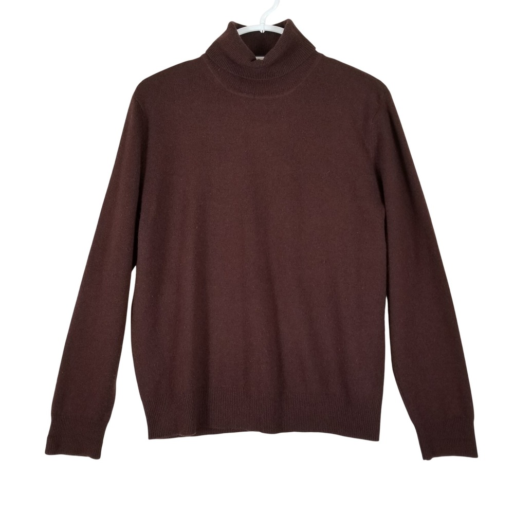 Country Shop Cashmeres Turtleneck Sweater Womens Large Brown 100% Cashmere Soft
